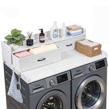 Столешница для стиральной машины VEVOR DX0202-C250399S-04, 2 ящика, 137 × 30,5 × 69,9 см