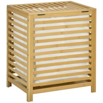 Pesukorv 55L Homcom 50x36x60cm, helepruun/valge värv