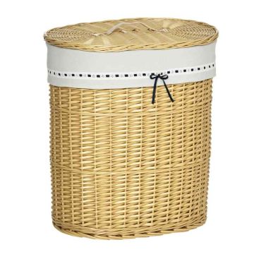 Pesukorv 100L Homcom 51x38x57cm, heledalt pruun/valge värv