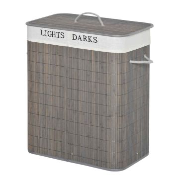Pesukorv 100L Homcom 52x32x63cm, hall/valge