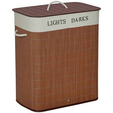 Pesukorv 100L Homcom 52x32x63cm, pruun/valge värv
