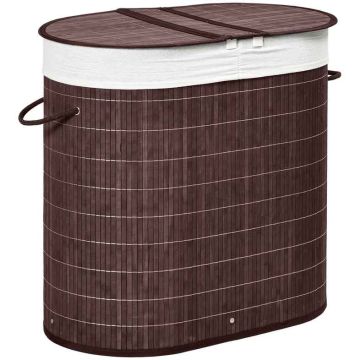 Pesukorv 100L Homcom 62,5x37x60,5cm, pruuni/valge värvi