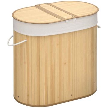 Pesukorv 100L Homcom 62,5x37x60,5cm, helepruun/valge värv