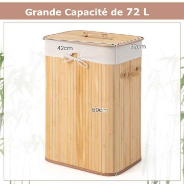Laundry Basket, 19 gal, 39.37 × 30 × 59.69 cm