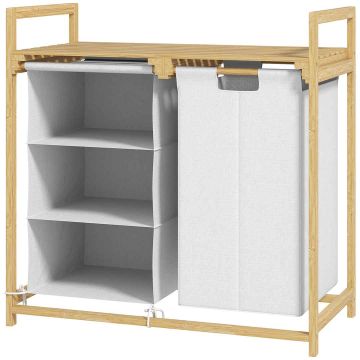 Pesukorv 38L Homcom 70x36x70cm, helepruun/valge värv