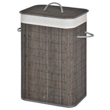 Pesukorv 43L Homcom 43x32x61cm, tumehall/valge