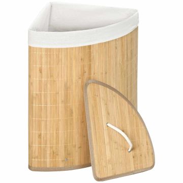 Pesukorv 55L Homcom 38x38x57cm, heledalt pruun/valge