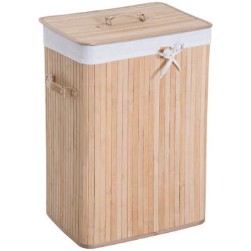 Pesukorv 72L Homcom 40x30x60cm, helepruun/valge