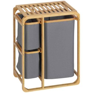 Pesukorv Homcom 50x32x69,7cm, helepruun/tumhallikas värv