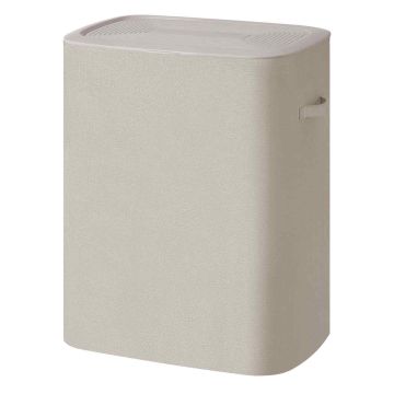 Pesukorv SONGMICS, 160 l, 2 sektsiooni, kaanega, Beež, 56 × 70 × 40,5 cm