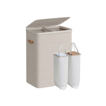 SONGMICS-i pesukorv, 2 sektsiooni, 170 l, 56 × 40 × 75 cm