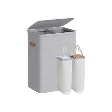 Pesukorv SONGMICS, 2 sektsiooni, 170 l, Hall, 56 × 75 × 40 cm