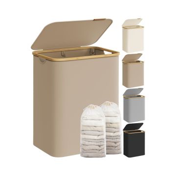 Pesukorv SONGMICS, 2 sektsiooni, Pruun, 52 × 70,5 × 38,5 cm