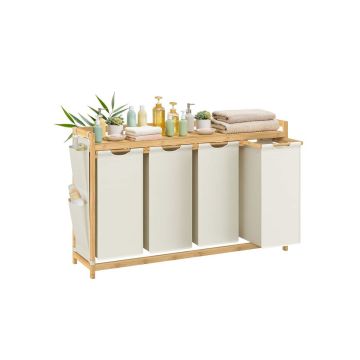 Pesukorv SONGMICS, 3 sektsiooni, 150 l, 124,6 × 33 × 78 cm