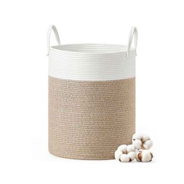 Pesukorv SONGMICS, 60 l, Valge/hall/pruun, 35 × 50 × 35 cm