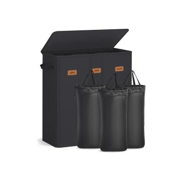 Pesukorv SONGMICS RLH013B01, 3 sektsiooni, 160 l, 64 × 33 × 75 cm