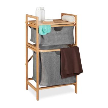 Стойка для белья Relaxdays, 2 выдвижные корзины, 44 × 84,5 × 33 см