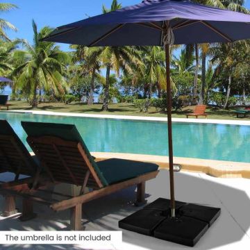 Umbrella base, 4 panels, Black, 50.8 × 50.8 × 12.7 cm