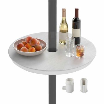 Umbrella table adapter, brown/white