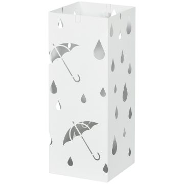 Подставка для зонтов Homcom 15,5x15,5x40 см, белая.