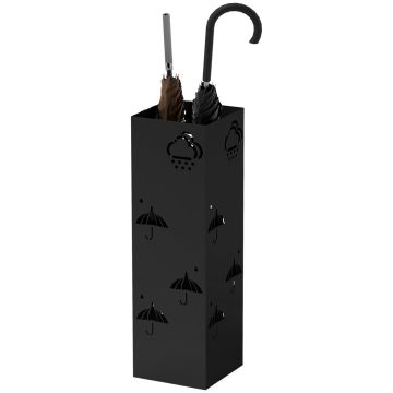 Подставка для зонтов Homcom 15,5x15,5x49см, черного цвета