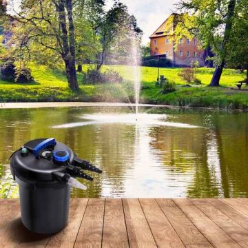 Pressure pond water filter, with 13 W UV lamp, 38 × 51 × 38 cm