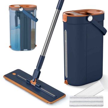 Broom and bucket system, 3 chambers, 6 pads, 26 × 19 × 39.5 cm