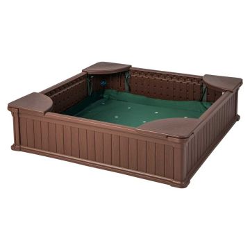 Sandbox, 4 seats, Brown/white, 123.19 × 123.19 × 31.75 cm