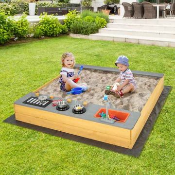 Children's sandbox, with play kitchen, 135 × 125 × 20 cm
