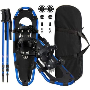 Snowshoe set, with hiking poles, Blue, 78 × 23 cm