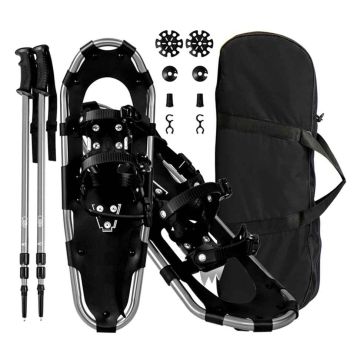 Snowshoe set with hiking poles, Silver, 53 × 21 cm