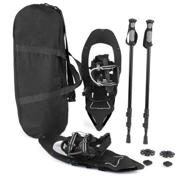 Snow boots with hiking poles, 35–40 EUR, Black, 54 × 21 cm