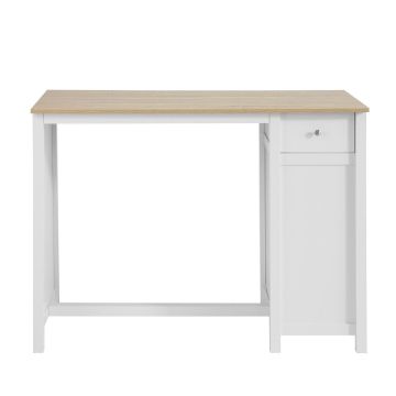 Kirjutuslaud 120x55x90cm., valge/heledat pruuni värvi