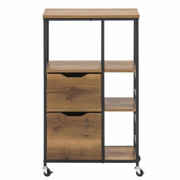 Кухонная тележка 53x37x89см., коричневого/черного цвета