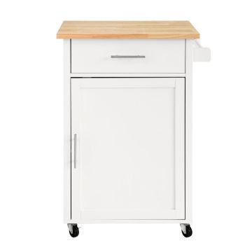 Кухонный шкаф на колесах 68x46x90см., белого/светло-коричневого цвета