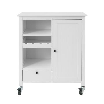 Кухонный шкаф на колесах 80x40x93см., белого/черного цвета