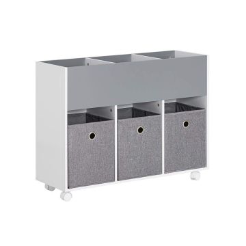 Laste mänguasjade hoiukapp 80x30x63cm., valge/hall