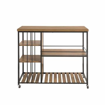 Кухонная тележка 110x45x92см., коричневого/черного цвета
