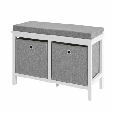 Скамья для прихожей 70x30x50см., белого/серого цвета