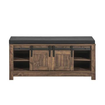 Скамья для прихожей 101x35x46см., коричневого/черного цвета