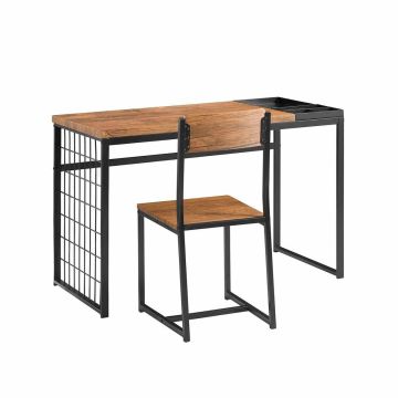 Kirjutuslaud ja tool., musta/pruuni värvi