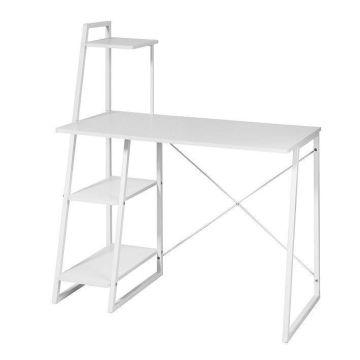 Kirjutuslaud riiuliga 102x50x117cm., valget värvi