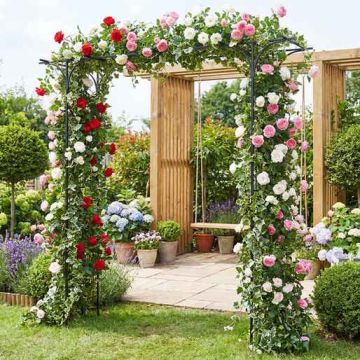 Garden arch, 4 stakes, 149.86 × 215.9 × 40.64 cm