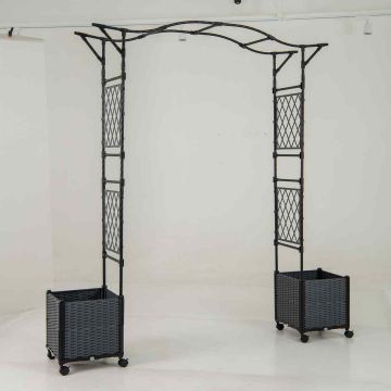 Garden arch with planting boxes, 2 boxes, 208 × 40 × 250 cm