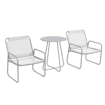 Комплект садовой мебели с 2 стульями и столиком Outsunny, светло-серого цвета