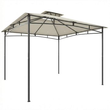 Sodo paviljonas 3x3 m, kreminė balta, dvigubas stogas, atsparus lietui