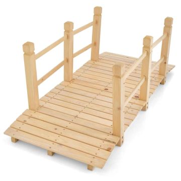 Garden footbridge, with handrail, 59 × 26.5 × 21.5 in