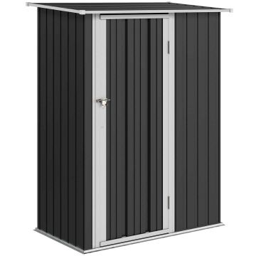 Садовый сарай Outsunny 142x84x189см, черно-серый