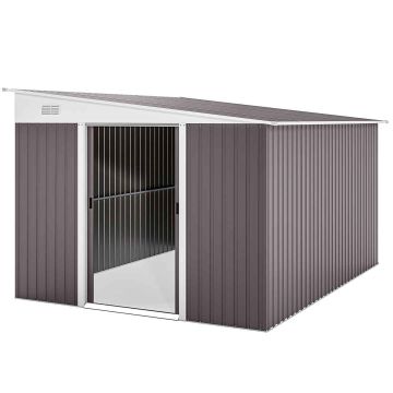 Aia ladu Outsunny 280x345x201cm, halli/valget värvi