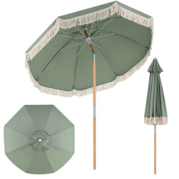 Garden umbrella, 8-blade, Green, 270 × 225 × 270 cm